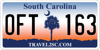 SC license plate OFT163