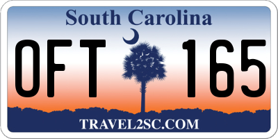 SC license plate OFT165