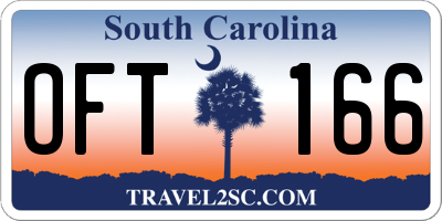 SC license plate OFT166