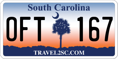 SC license plate OFT167