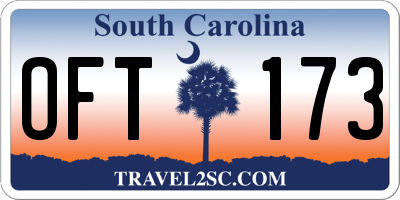 SC license plate OFT173