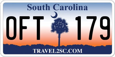 SC license plate OFT179