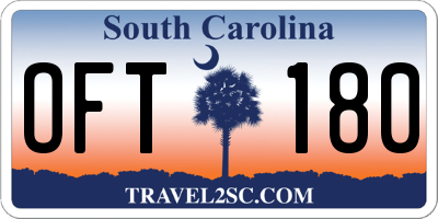 SC license plate OFT180