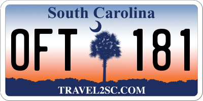 SC license plate OFT181