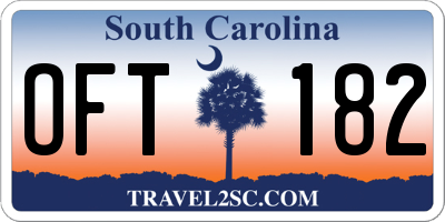 SC license plate OFT182