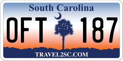 SC license plate OFT187