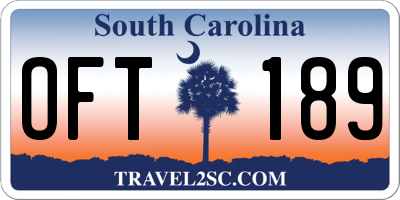 SC license plate OFT189