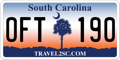 SC license plate OFT190