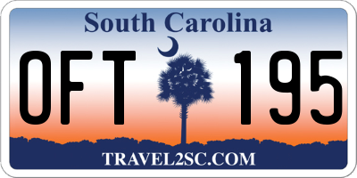 SC license plate OFT195