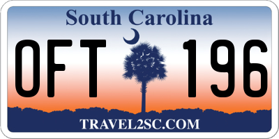 SC license plate OFT196