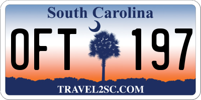 SC license plate OFT197