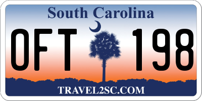 SC license plate OFT198
