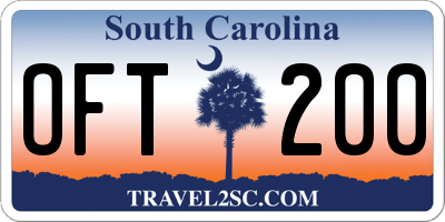 SC license plate OFT200