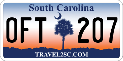 SC license plate OFT207