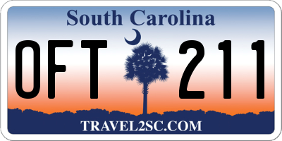 SC license plate OFT211