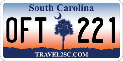 SC license plate OFT221