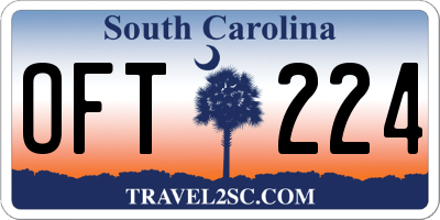 SC license plate OFT224