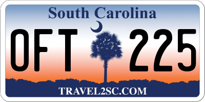 SC license plate OFT225