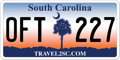 SC license plate OFT227