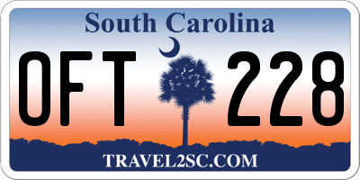 SC license plate OFT228