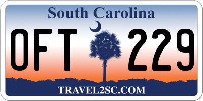 SC license plate OFT229
