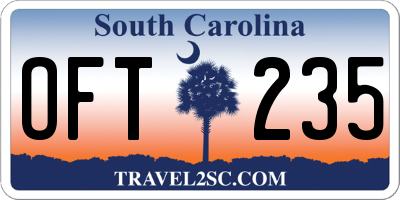 SC license plate OFT235