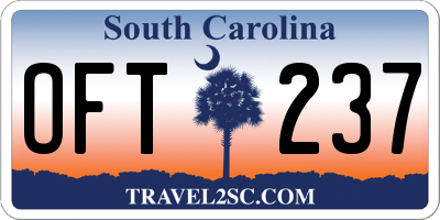 SC license plate OFT237