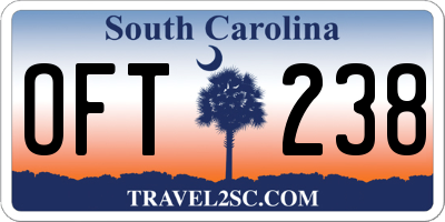 SC license plate OFT238