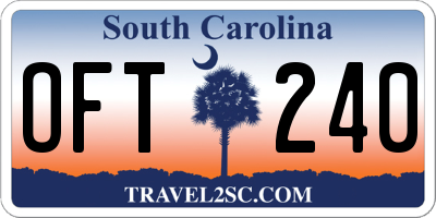 SC license plate OFT240