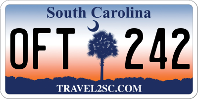 SC license plate OFT242