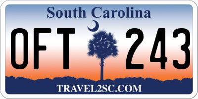 SC license plate OFT243