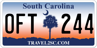 SC license plate OFT244