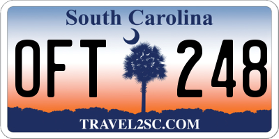 SC license plate OFT248