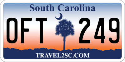 SC license plate OFT249