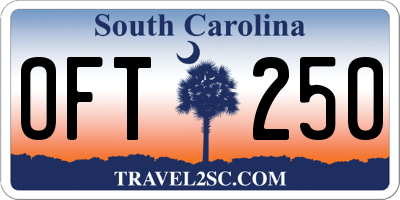SC license plate OFT250