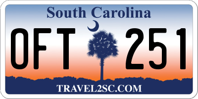 SC license plate OFT251
