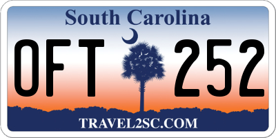 SC license plate OFT252