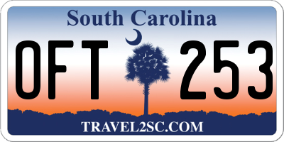 SC license plate OFT253