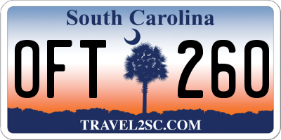 SC license plate OFT260