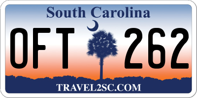 SC license plate OFT262