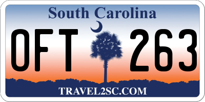 SC license plate OFT263
