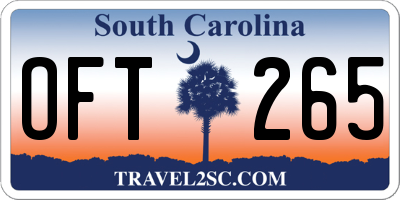 SC license plate OFT265