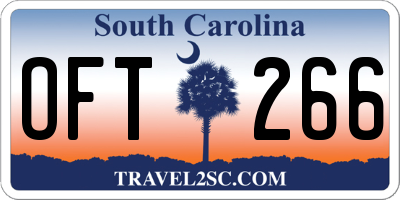 SC license plate OFT266