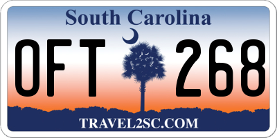 SC license plate OFT268