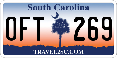 SC license plate OFT269