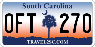 SC license plate OFT270