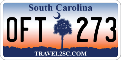 SC license plate OFT273
