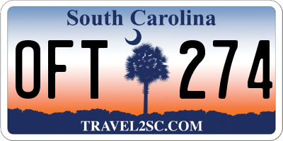 SC license plate OFT274
