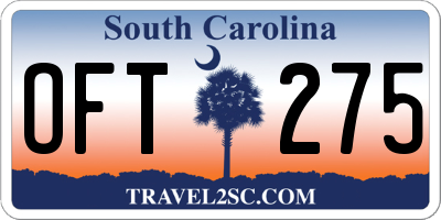 SC license plate OFT275