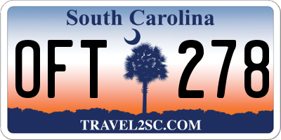 SC license plate OFT278